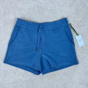 Te Verde Women Blue Drawstring Sweat Shorts Size S Lightweight Lounge Casual NWT